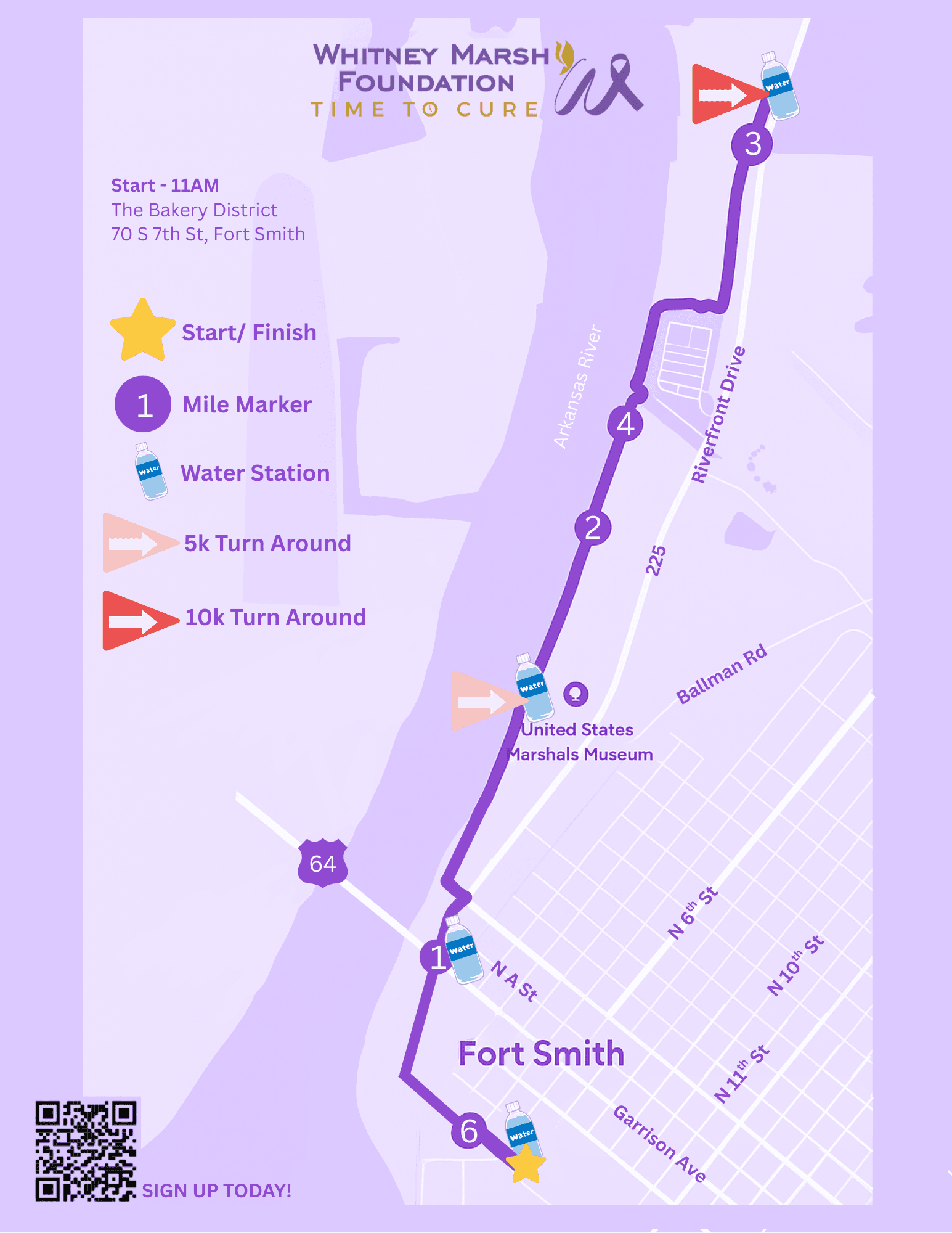 Whitney's Race route map
